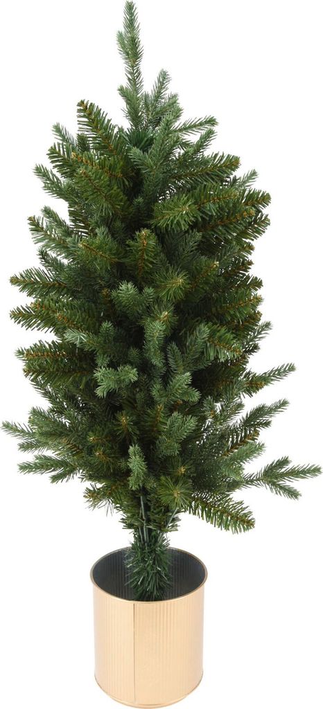 Künstlicher Weihnachtsbaum in goldenen Blumentopf, 90 cm
