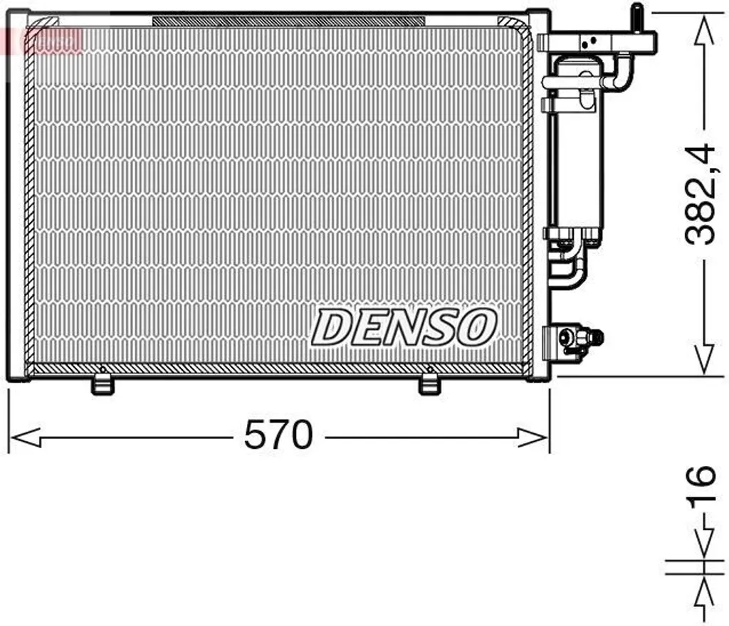 Condenseur de climatisation Ford KA RU8 avec sécheur DENSO DCN10052