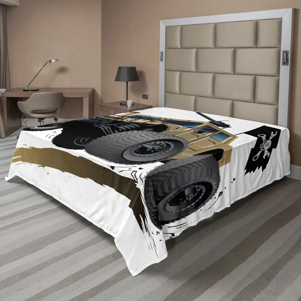 Lenzuolo Piano ABAKUHAUS 266x260cm - Design Camouflage e Teschi