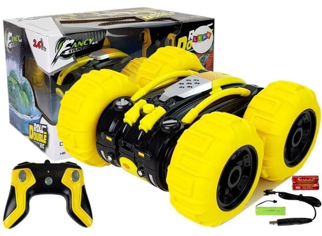 Véhicule radiocommandé étanche 1:24 voiture de cascade jaune acrobatique
