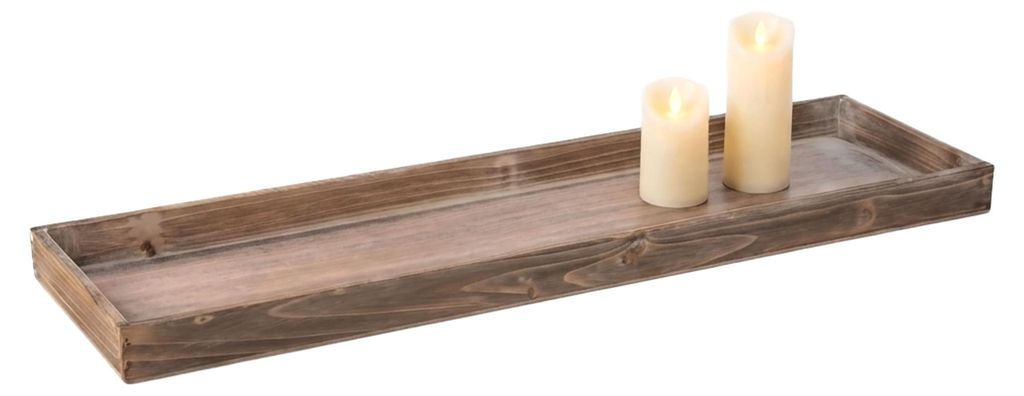 Vintage Kerzentablett rechteckig shabby chic mit Rand - 60 Produktbild 