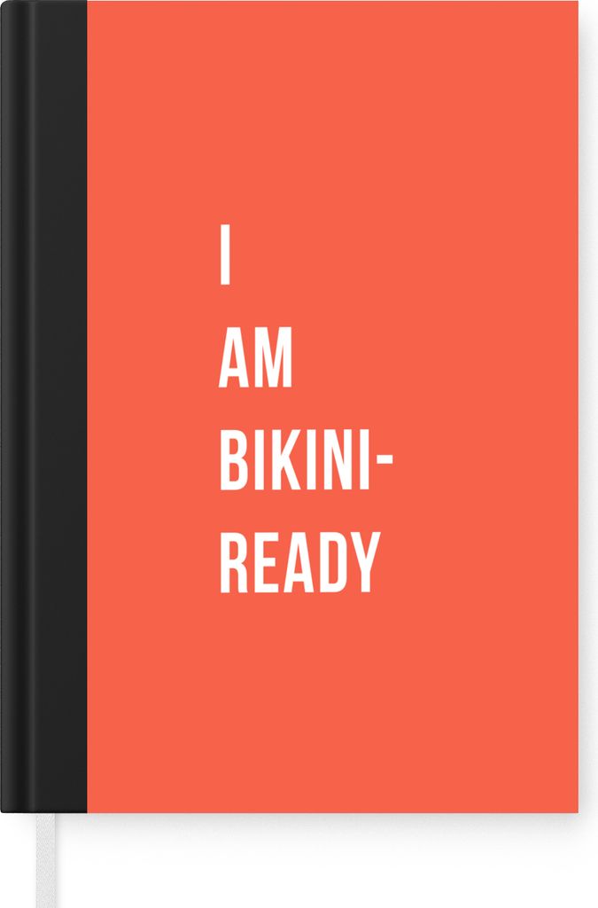 MuchoWow Notizbuch Tagebuch Haushaltsbuch Notebook A5 Ich bin bereit für den Bikini - Orange - Zitat - Notizblock - Notizheft - Notebook - Schre...