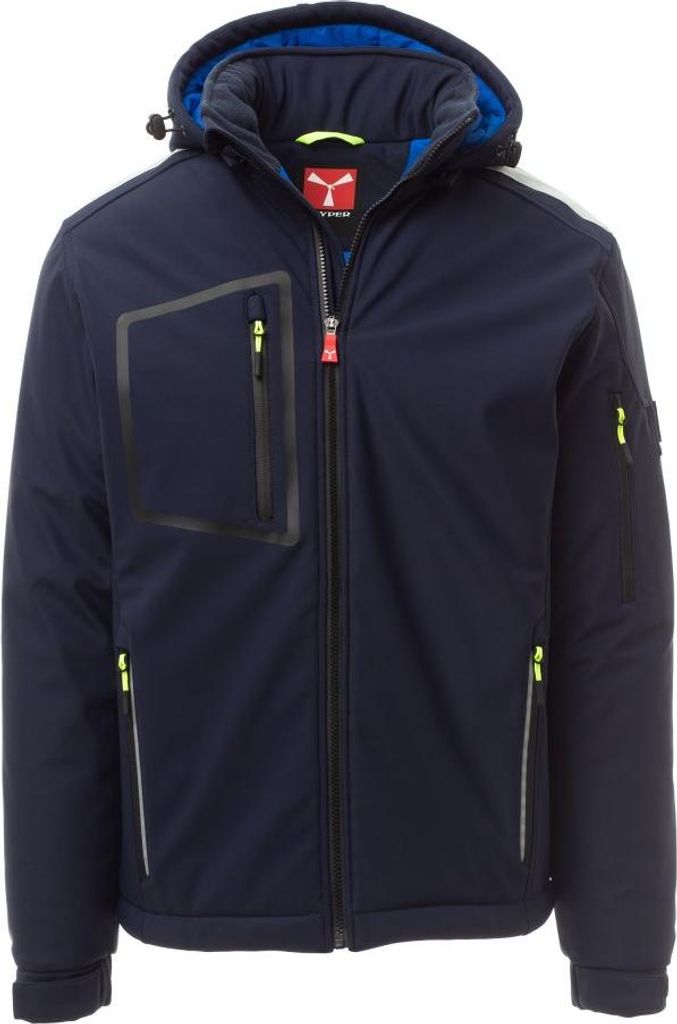 Herren Softshelljacke Gefüttert "STREAM PAD" - Payper Marineblau/Königsblau L