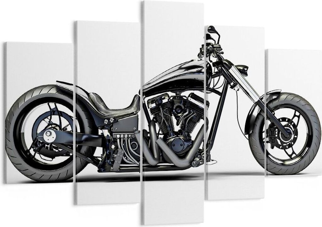 Bild auf Leinwand - Leinwandbild - Freiheit Motorrad Geschwindigkeit Stahl - 150x100cm - Wand Bild - Wanddeko - Leinwanddruck - Bilder - Kunstdruck...
