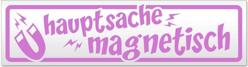 Kiwistar - Autoaufkleber - Flieder - 20 x 5,3 cm - Hauptsache magnetisch - Hinweis Aufkleber Sticker für Auto, Kfz, Fahrrad, PKW, LKW