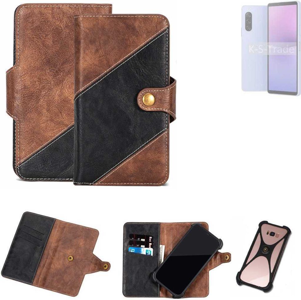 K-S-Trade Handyhülle Schutzhülle Bookstyle Case kompatibel mit Sony Xperia 10 V Klapphülle Cover Hülle Schutztasche 1x