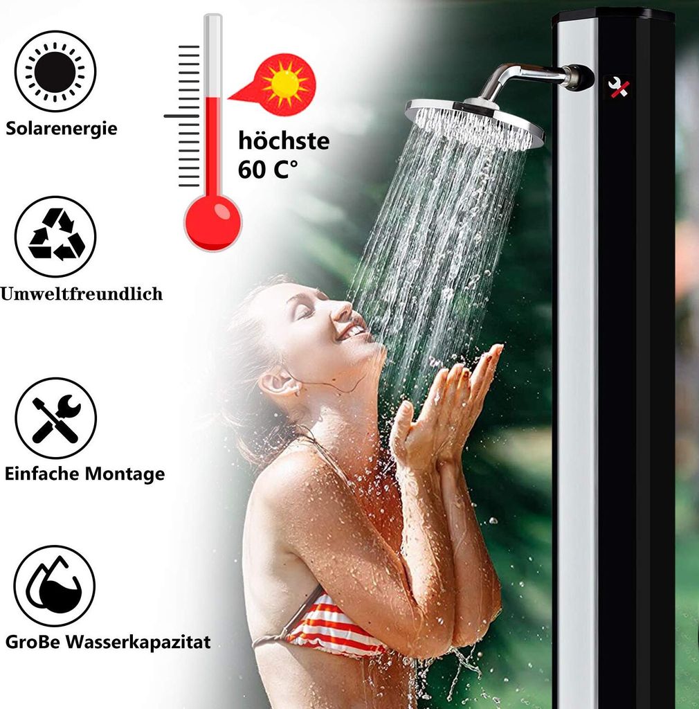 UISEBRT Solárna sprcha 35 litrov Záhradná sprcha Solárna Obrázok produktu 6
