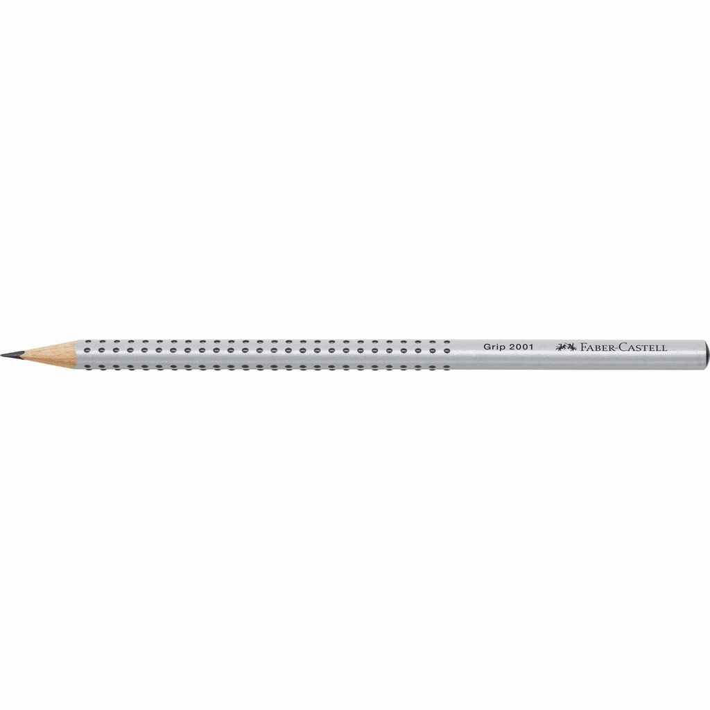 Ołówek FABER-CASTELL GRIP 2001 B srebrny, 1 szt. Zdjęcie produktu 