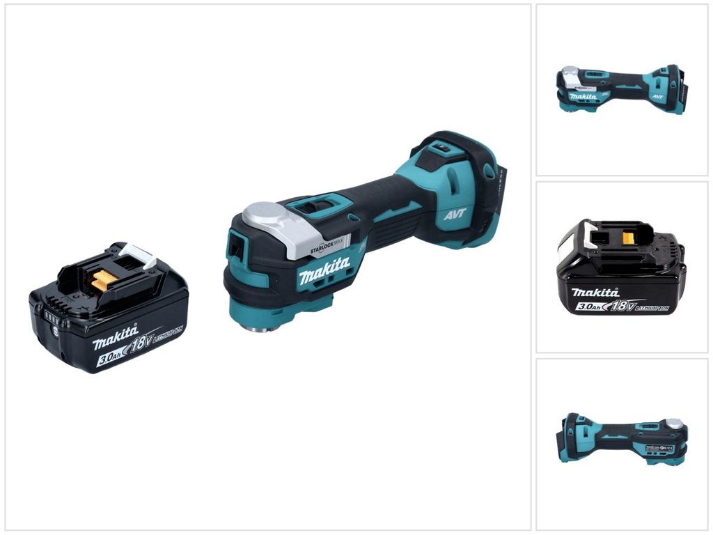 Makita DTM 52 F1 Akku Multifunktionswerkzeug 18 V Starlock Max Brushless + 1x Akku 3,0 Ah - ohne Ladegerät