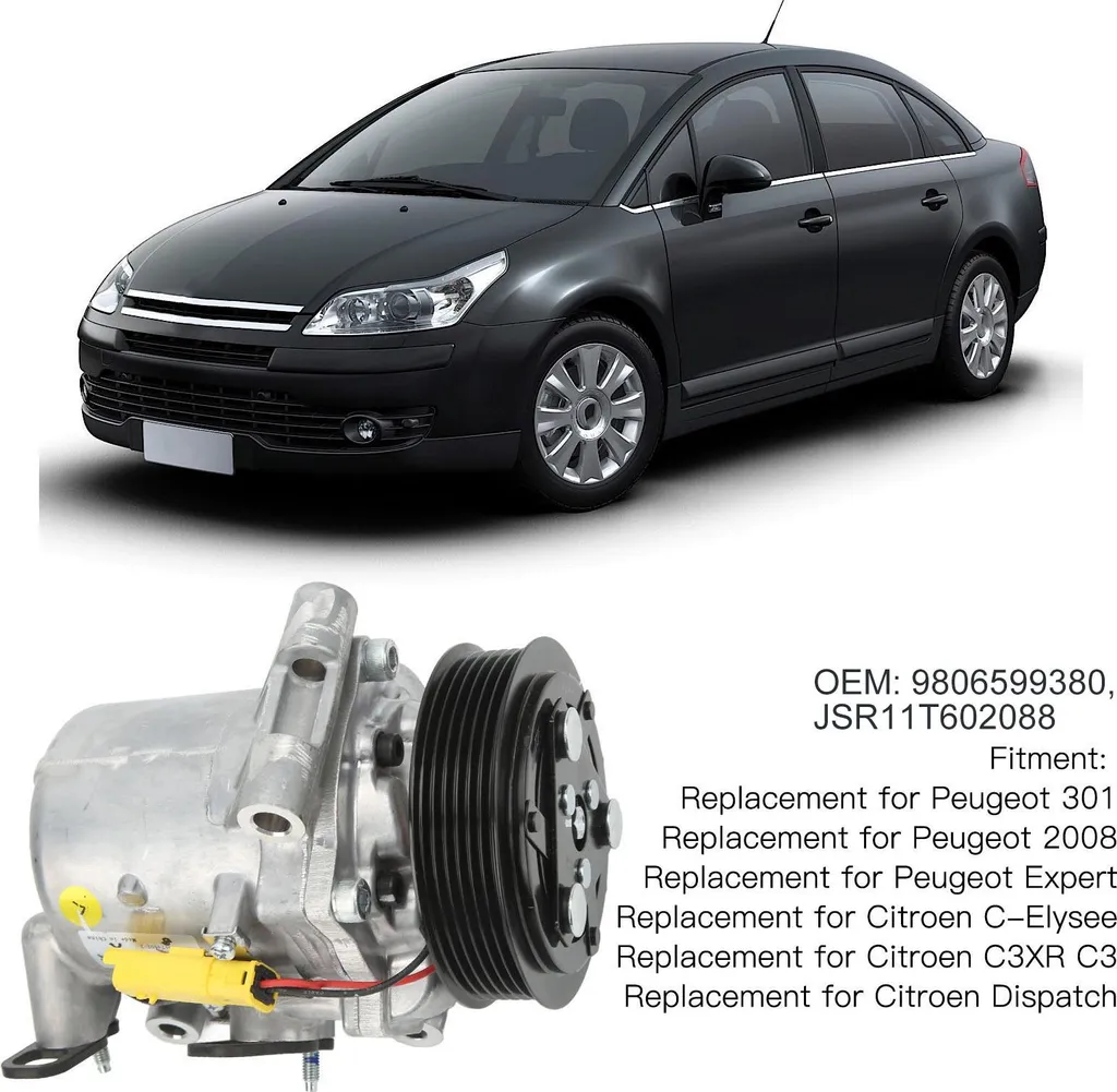 Compresseur de Clim Automobile en Alliage d'Aluminium pour Expert 2008 - 2