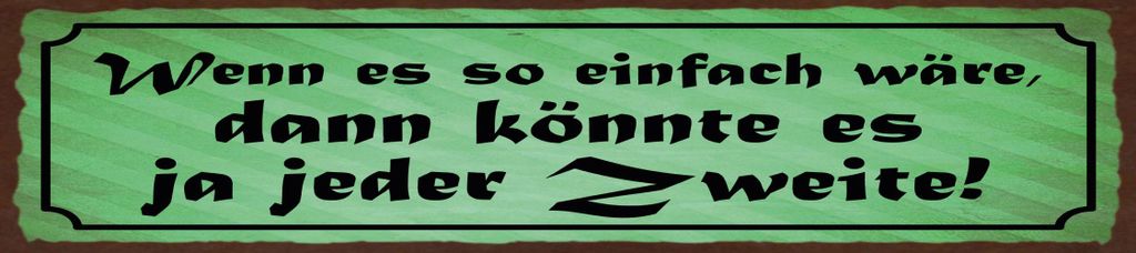 vianmo Holzschild 10x46 cm wenn es einfach wäre könnte es jeder