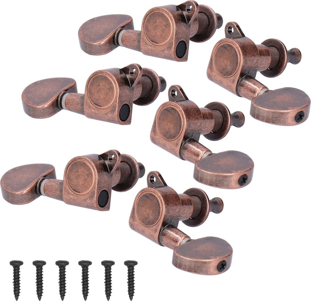 Yctze Guitar Locking Tuner - Metall -Tuning Stifte mit Design, Elegante Kopfkn?pfe fr E Gitarre (Kupferfarbe)