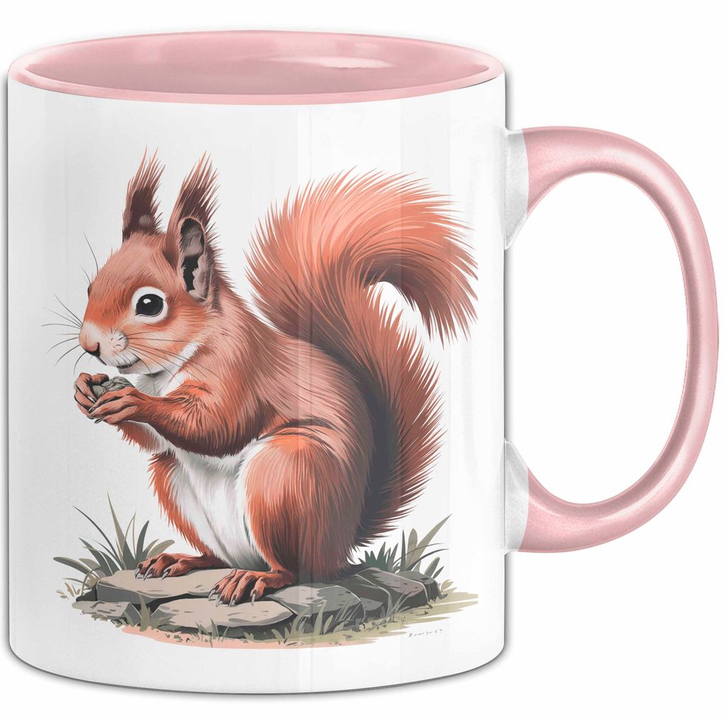 Eichhörnchen Tierliebhaber Tasse Geschenk Lustige Geschenkidee Spruch (Rosa)