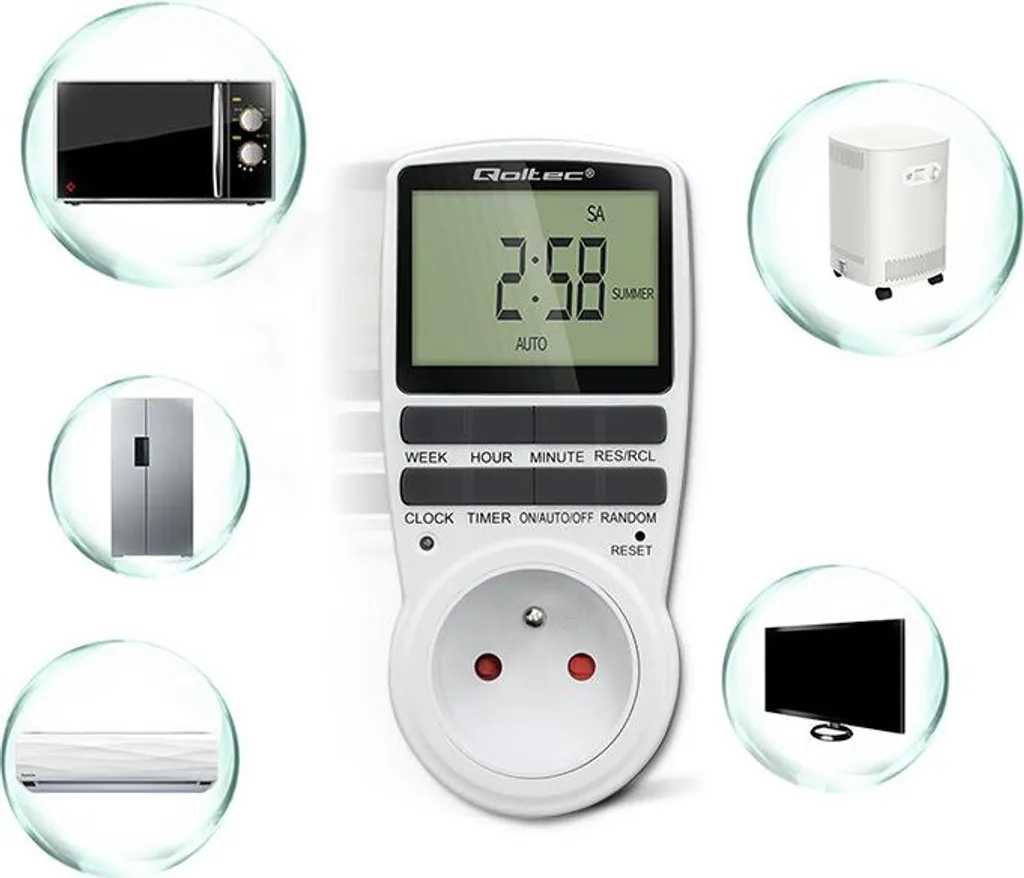 Programmateur LCD Qoltec PC0628 avec batterie de secours et 10 cycles - 2
