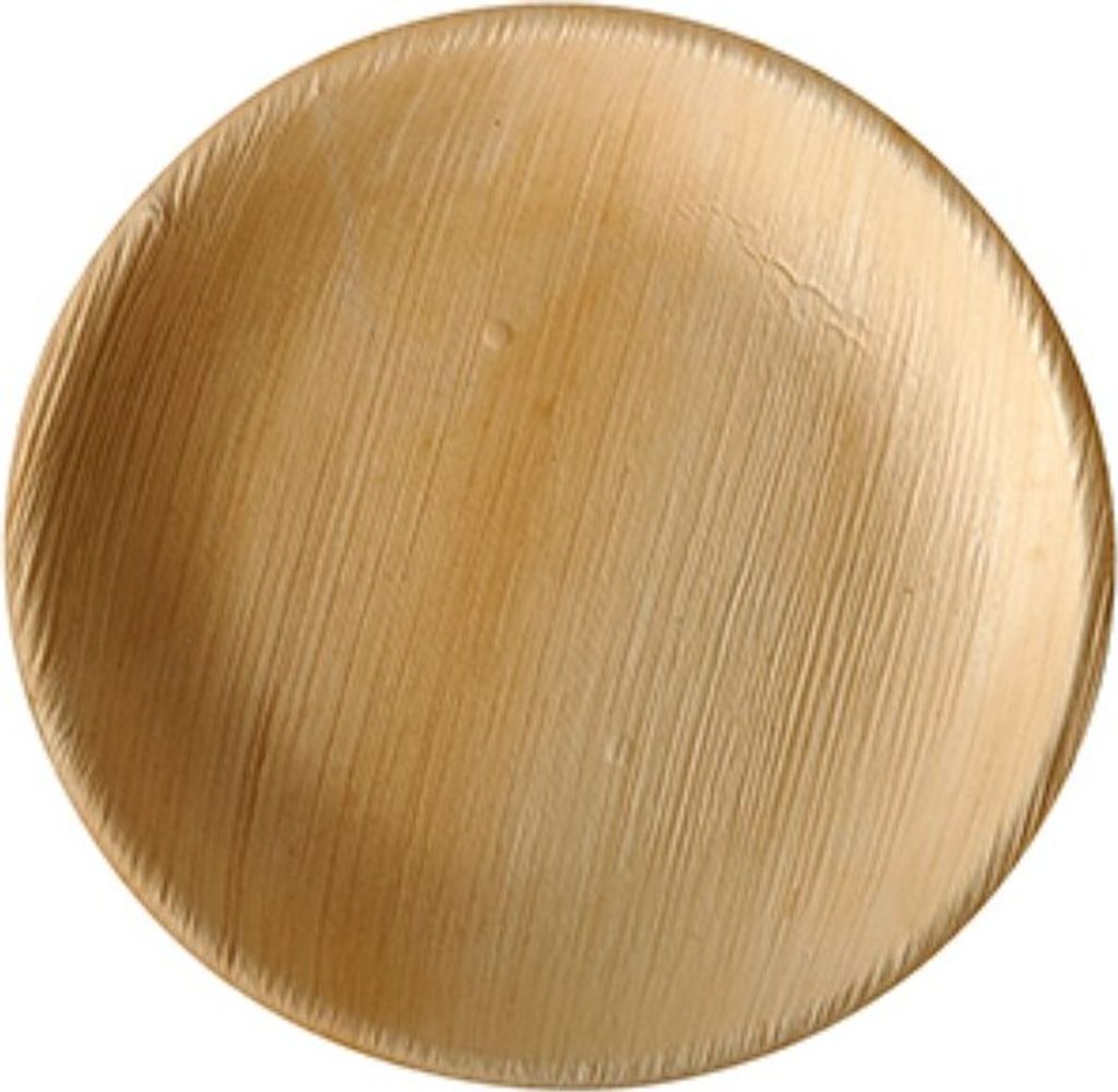 PAPSTAR Teller aus Palmblatt "pure" rund, Ø 18,5 cm, umweltfreundlich | Schrumpffolie (6 Stück)