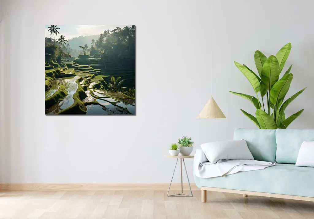 Quadro Botanico Santuario Verde 90x90 cm | Minimal Design Home Decor - 2