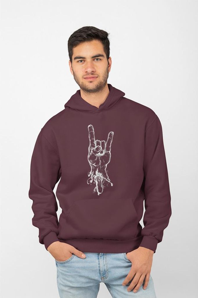D&B Uni Hoodie ZN00015 Rock Burgund-Größe L