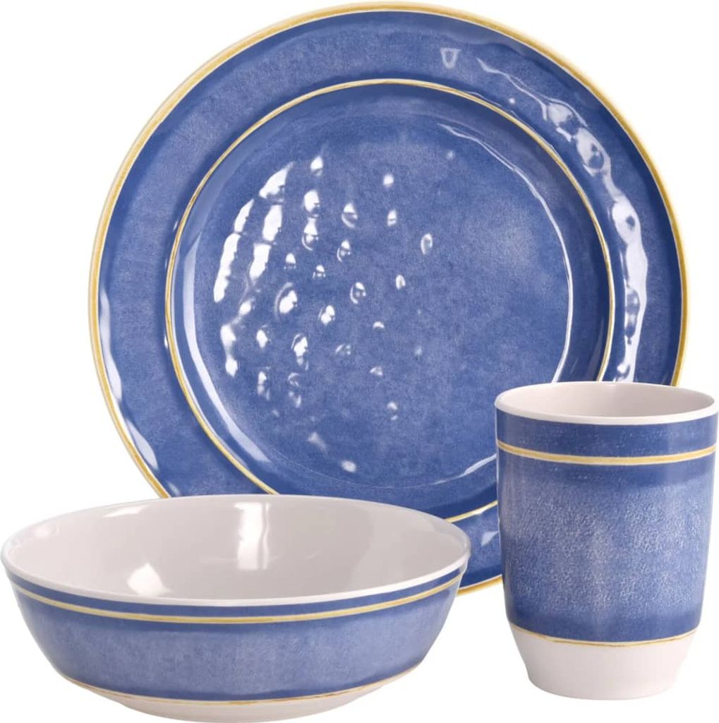 Redcliffs Geschirrset, Melamin, 12-teilig, blau Produktbild 