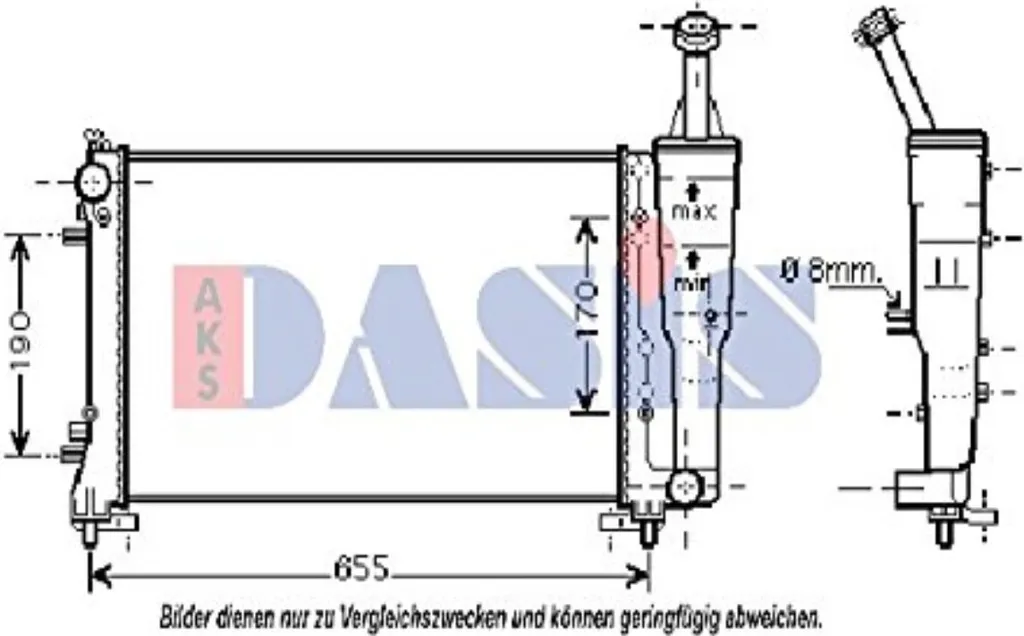Radiateur AKS DASIS 080079N en aluminium pour Fiat Lancia Alfa Romeo