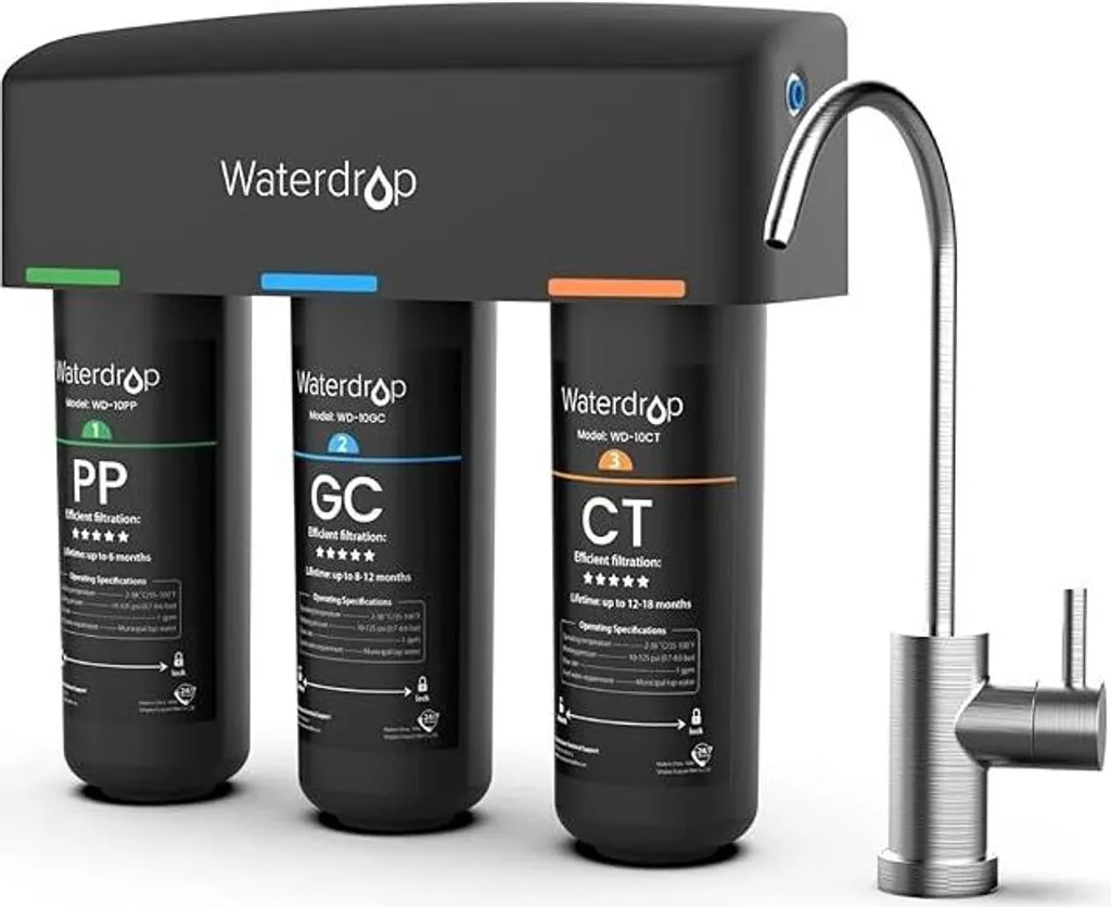 Filtre à eau sous évier Waterdrop TSB contre le goût de chlore et calcaire