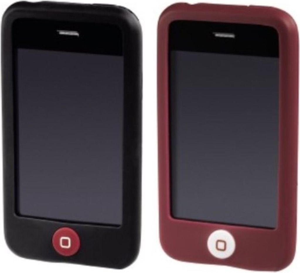 lot de 2 coques en silicone noir/rouge pour Apple iPhone Image du produit 