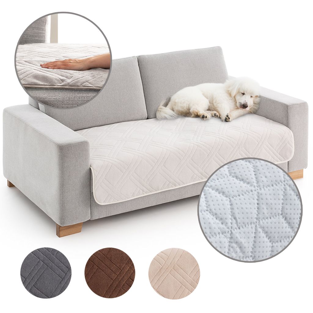 Weiche Tagesdecke Läufer Abdeckung Schutz für Sofa, Sessel CORAL 90x220 Creme