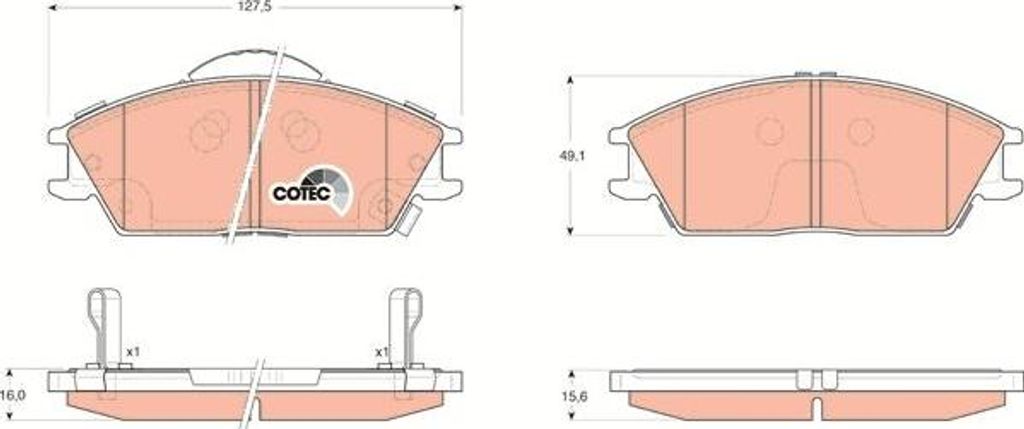 TRW GDB3331 Bremsbelagsatz, Scheibenbremse OE 5810125A10 kompatibel mit Accent, Getz, Lantra