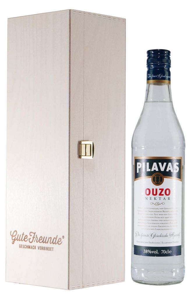 Pilavas Ouzo Nektar mit Geschenk-Holzkiste Produktbild 