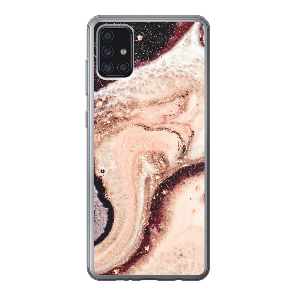 MuchoWow Handyhülle Schutzhülle Hülle für Samsung Galaxy A52 5G Marmor - Mineralien - Naturstein Silikon Softcase Handy Hülle - Umschlag
