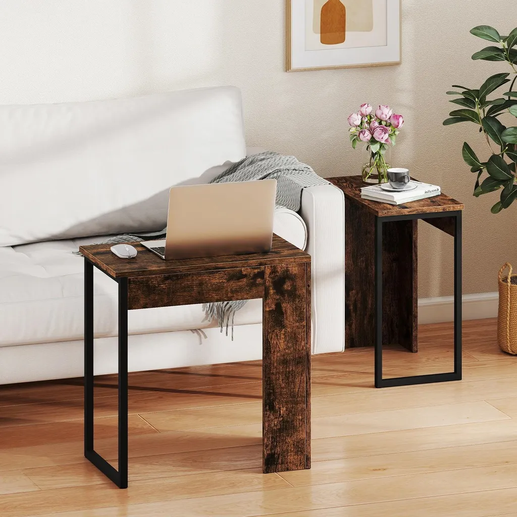 Table Basse et Table de Chevet Lot de 2 Meubles d'Appoint Polyvalents - 2