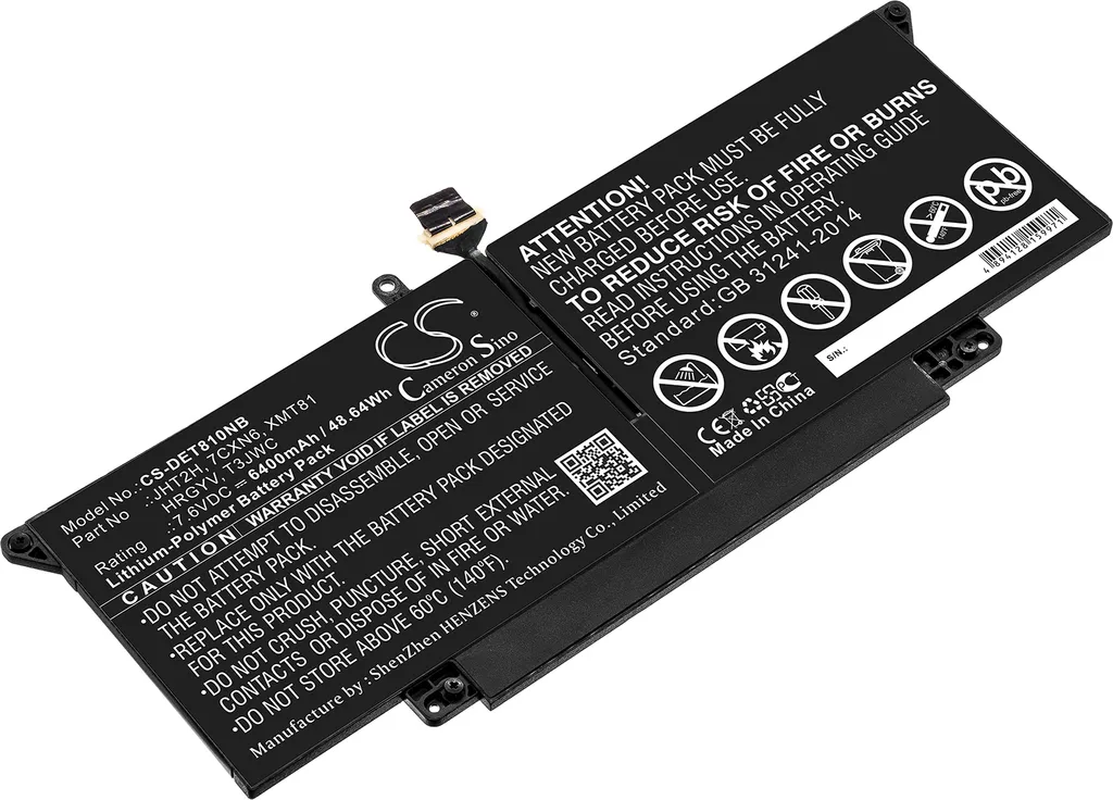 Batterie H0DN8 pour Dell Latitude 7410 2-in-1 et 7000 Série 52Wh