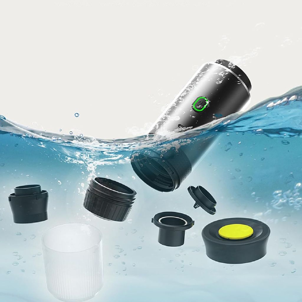 Caffettiera Portatile 3 In 1 Con Display – Usa Capsule O Caffè Macinato, Ricaricabile, Batteria Rimovibile, Grigia