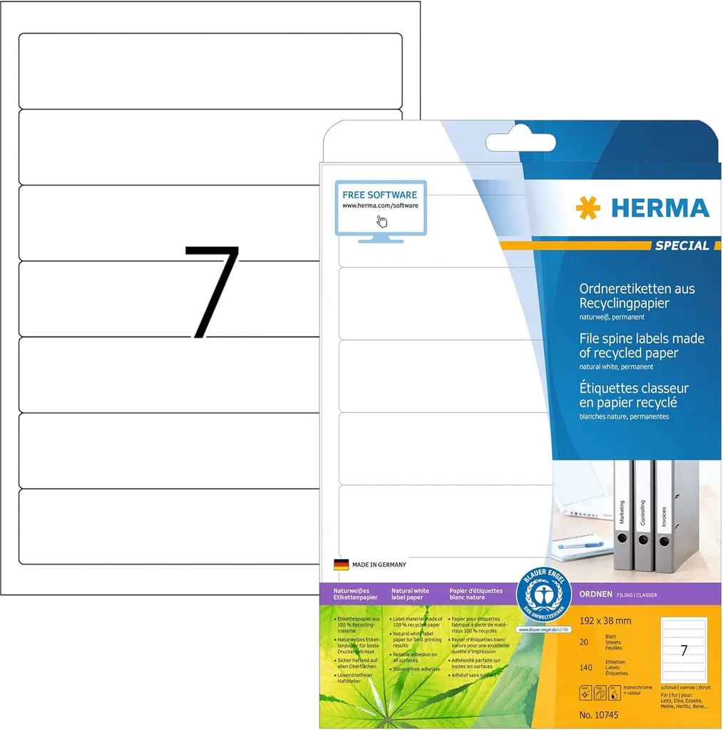 Etichette Autoadesive HERMA 10745 Bianco - Formato A4 per Stampante