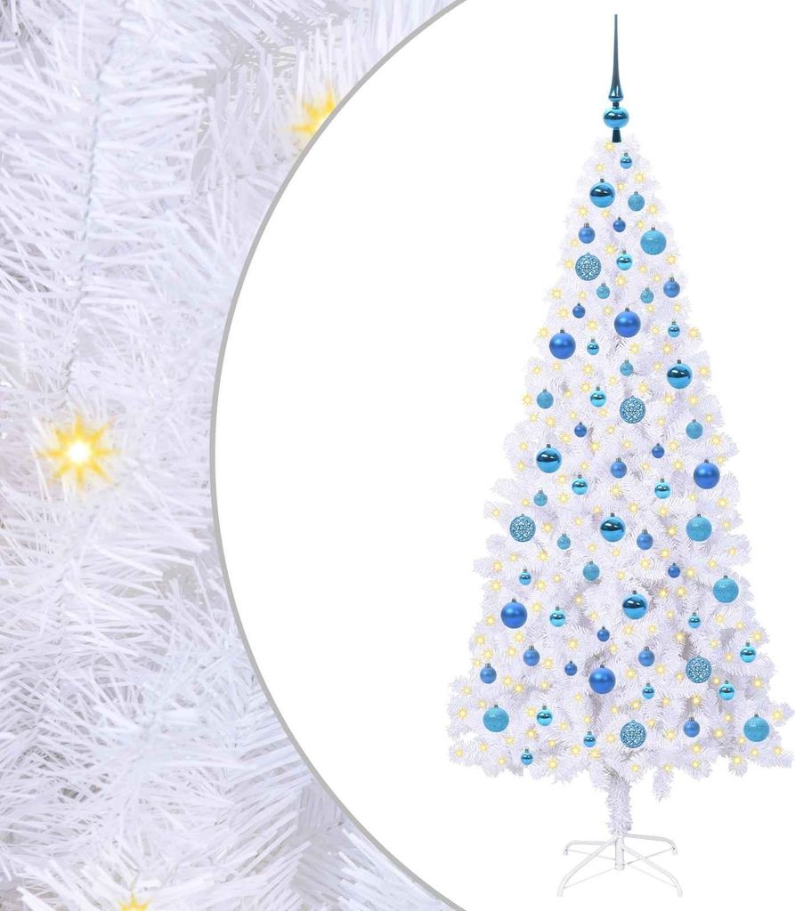 Künstlicher Weihnachtsbaum Weiß 180 cm PVC und Stahl