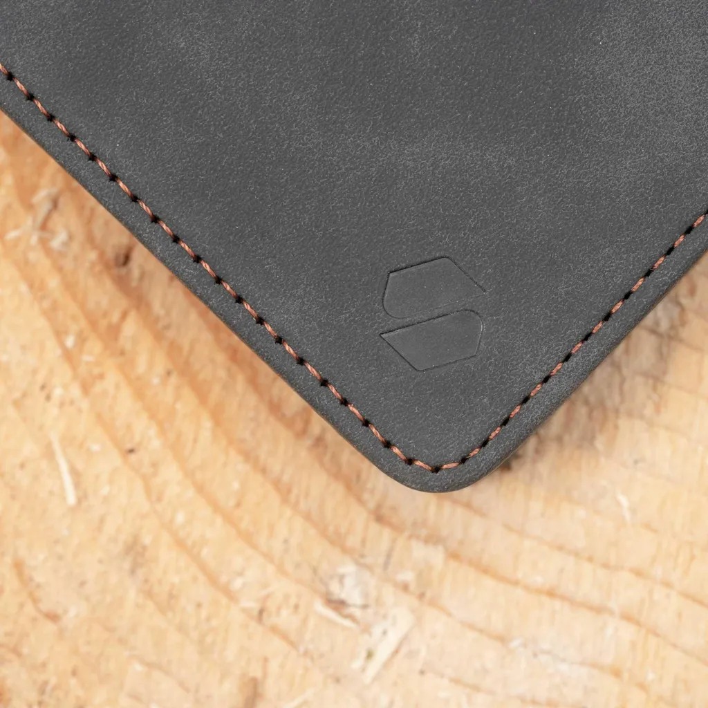 Custodia Portafoglio In Pelle PU Con Finitura Scamosciata Per Asus Zenfone 5z ZS620KL - Flip Cover Magnetica Con Tasche (Nero) - 2