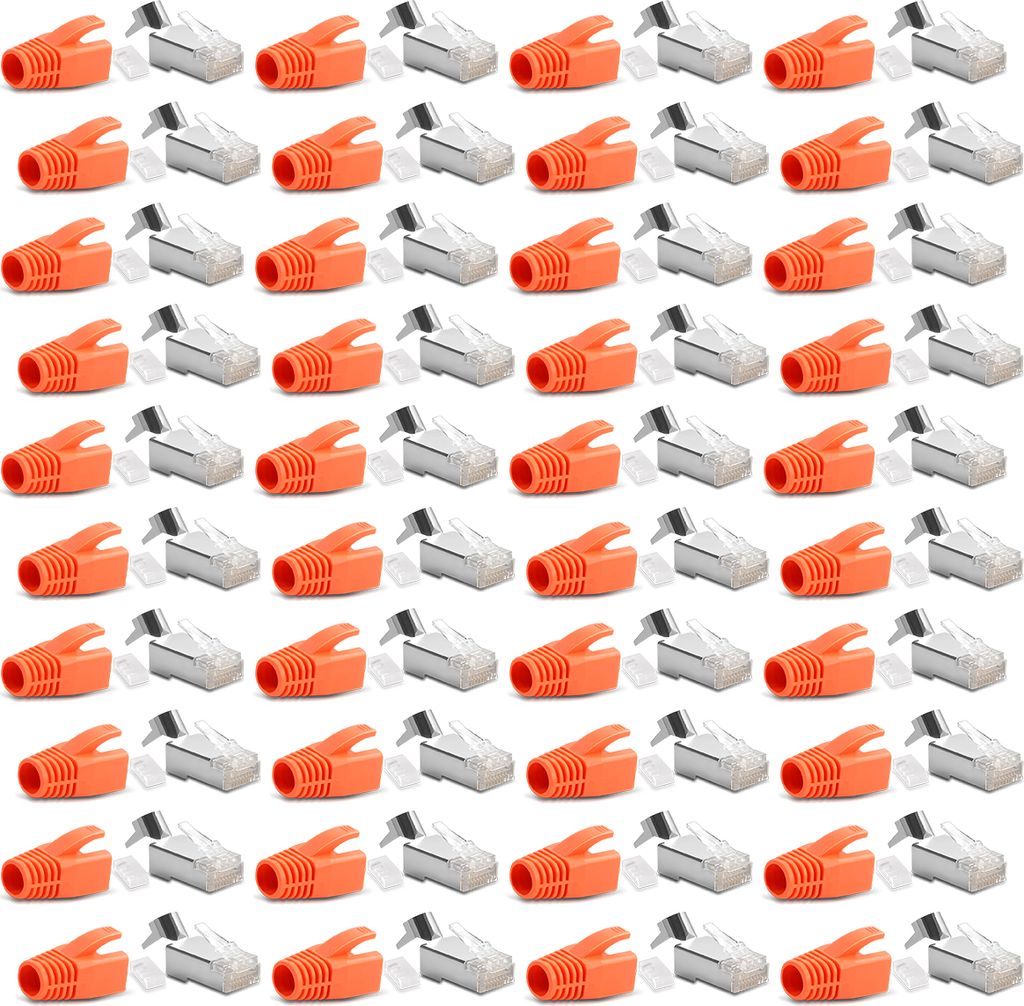 40x Netzwerkstecker CAT 7 6A RJ45 LAN Netzwerk Crimp Produktbild 