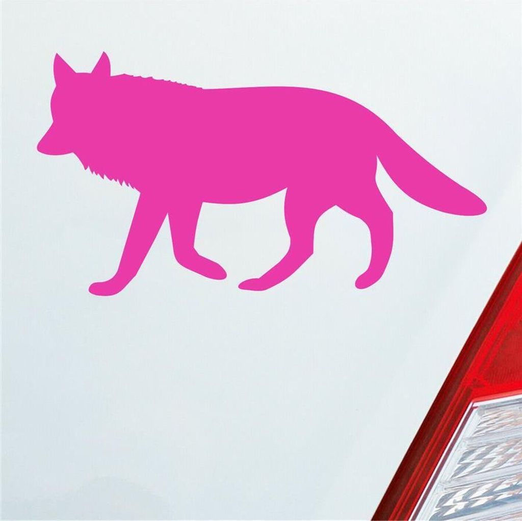 Auto Aufkleber Wolf Wulf Tier Hund Dog 18x10 cm Pink Sticker Heckscheibenaufkleber