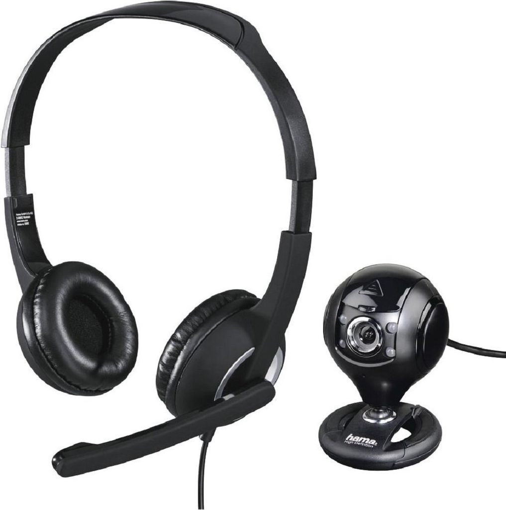 Hama Headset & Webcam Set Perfekt fr Bro, Home-Office & Videoanrufe
