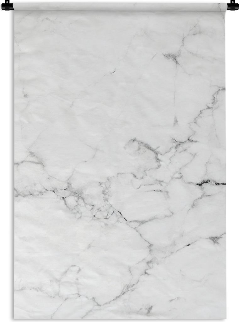 MuchoWow Wandteppich Wandbehang Marmor - Weiß - Grau - Luxus - Marmoroptik - Strukturiert 90x135 cm Tapisserie Dekoration Wandtuch - Baumwolle -...