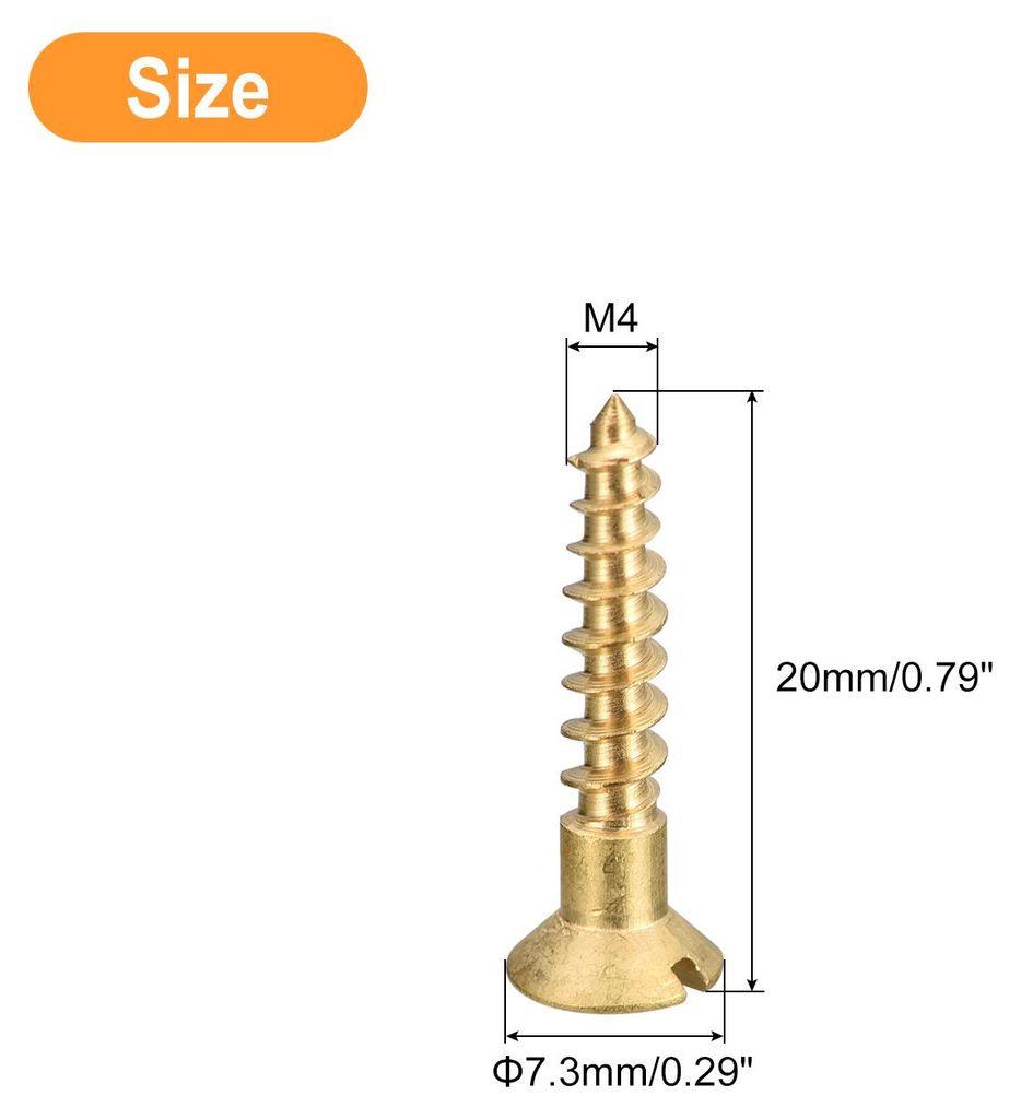 30 Stš¹ck Holzschrauben M4x20 mm Flachkopf Messing Selbstschneidende Schrauben mit Senkkopf Senkkopfschrauben fš¹r Bš¹roger?te Holzm?bel Holz...