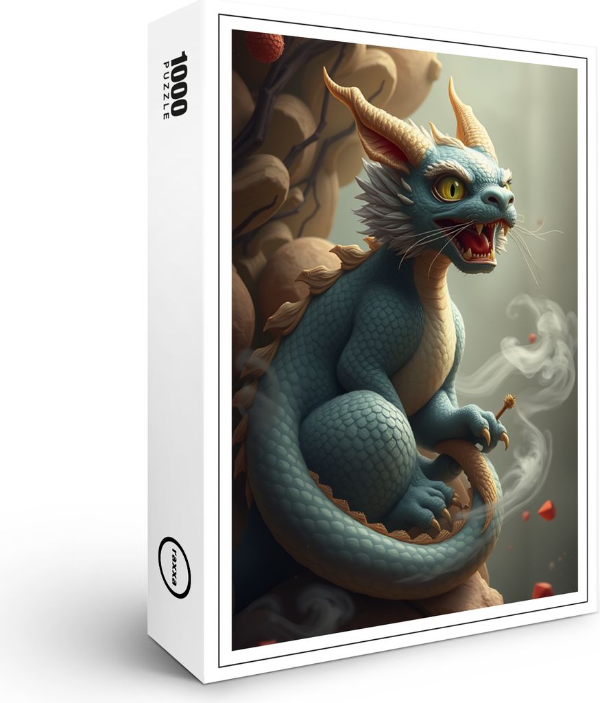 raxxa Premium-Puzzle "Smoking Dragon Cat", 1000 Teile