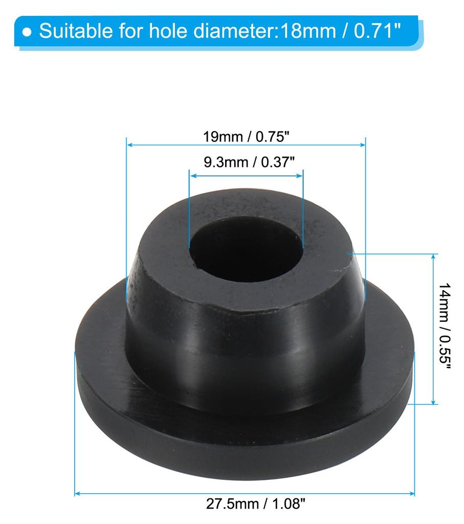19mm Durchmesser Gummistopfen, 8 Stš¹ck Silikon Verschlussstopfen fš¹r 18mm Loch, Schwarz