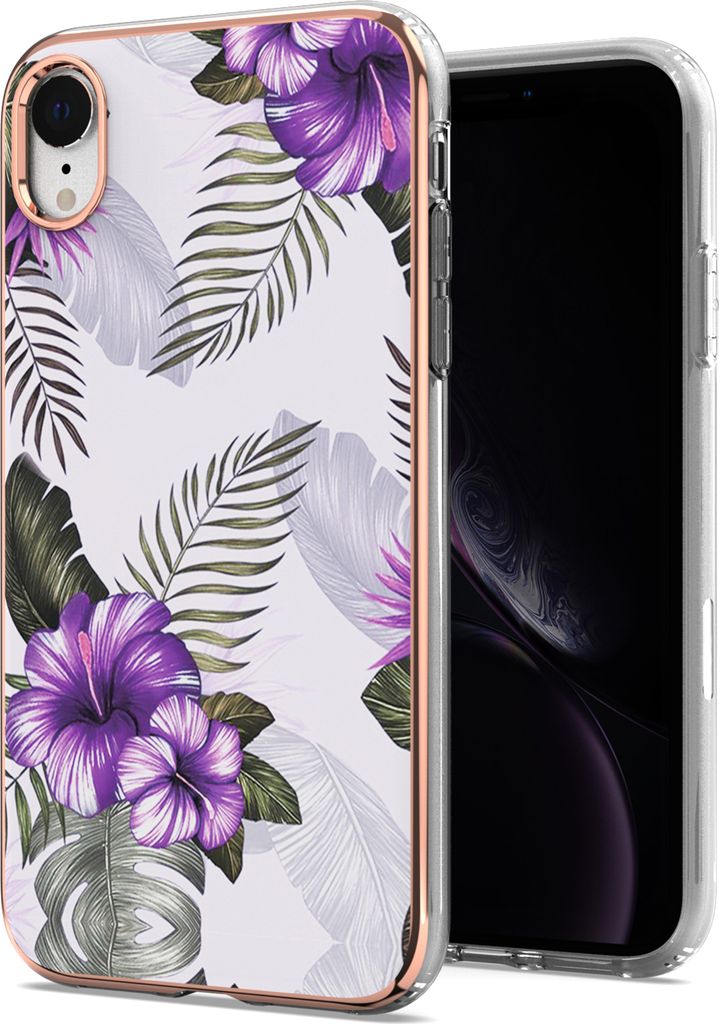 iPhone XR Hülle, Muster Handyhülle Weich TPU Bumper Schutzhülle für iPhone XR Lila