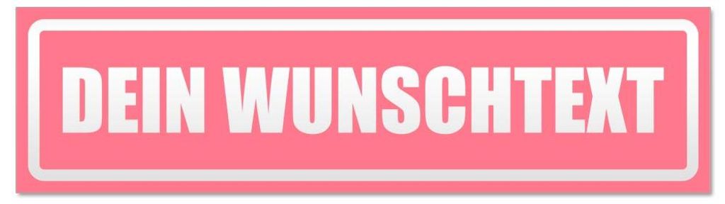 Kiwistar - Autoaufkleber - Hellrosa - 45 x 12 cm - Dein Wunschte x t invertiert - Hinweis Aufkleber Sticker für Auto, Kfz, Fahrrad, PKW, LKW