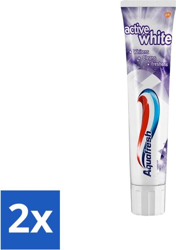 Aquafresh Zahnpasta – Whitening – Strahlend weiße Zähne – 100 ml - Vorteilspack - 2 Stücke