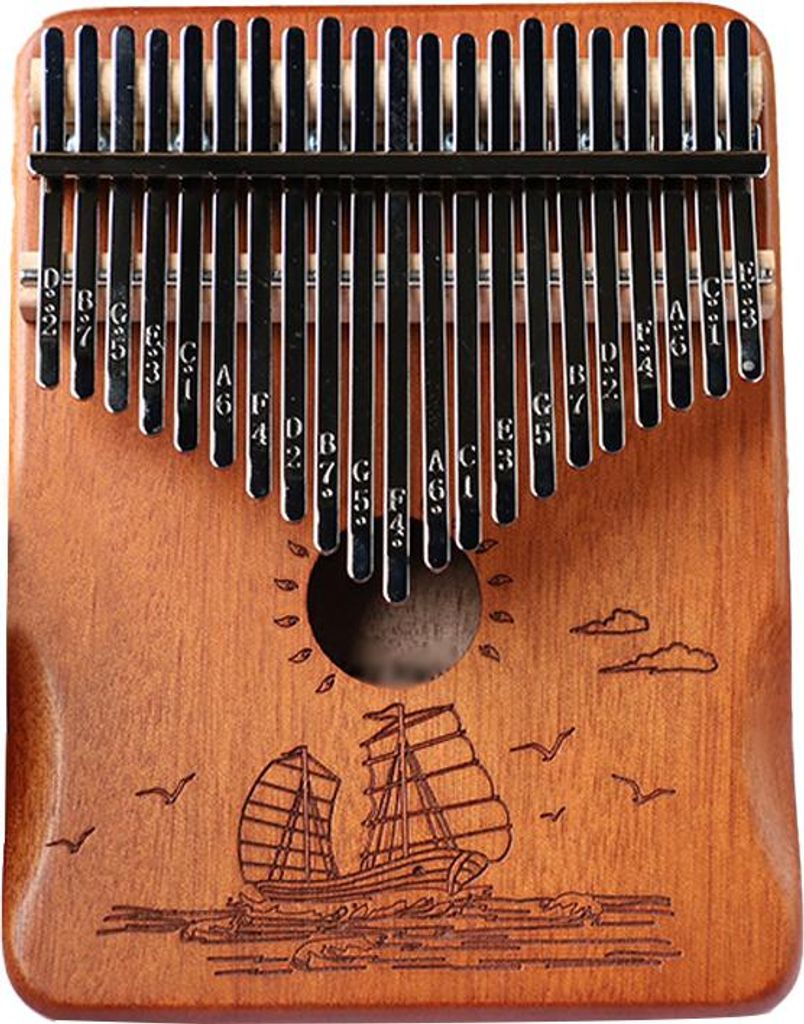 Kalimba Daumenklavier, tragbares 21-Tasten-Mbira-Fingerklavier mit Stimmhammer und Lernanleitung, Weihnachtsgeschenk