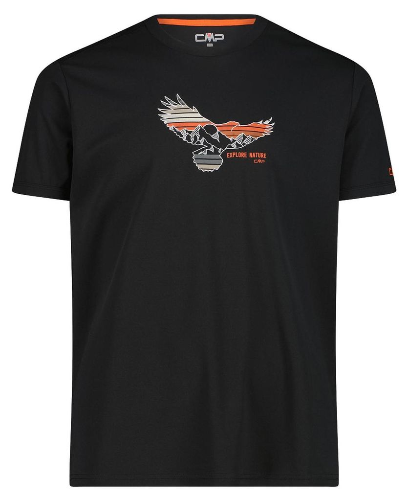 CMP Herren T-Shirt aus Piqué mit Dry-Function und Adventure-Print grau 54