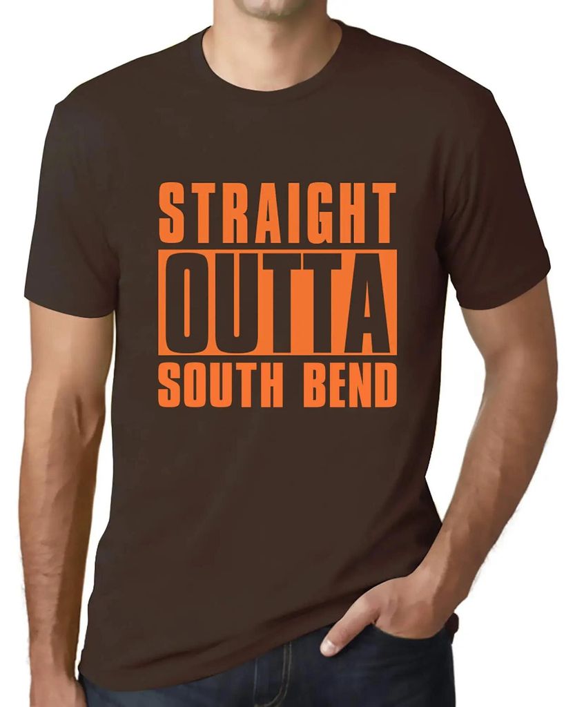 Herren Grafik T-Shirt Straight Outta South Bend Öko-Verantwortlich Vintage Jahrgang Kurzarm Lustige Druck Geburtstag Geschenk Mann