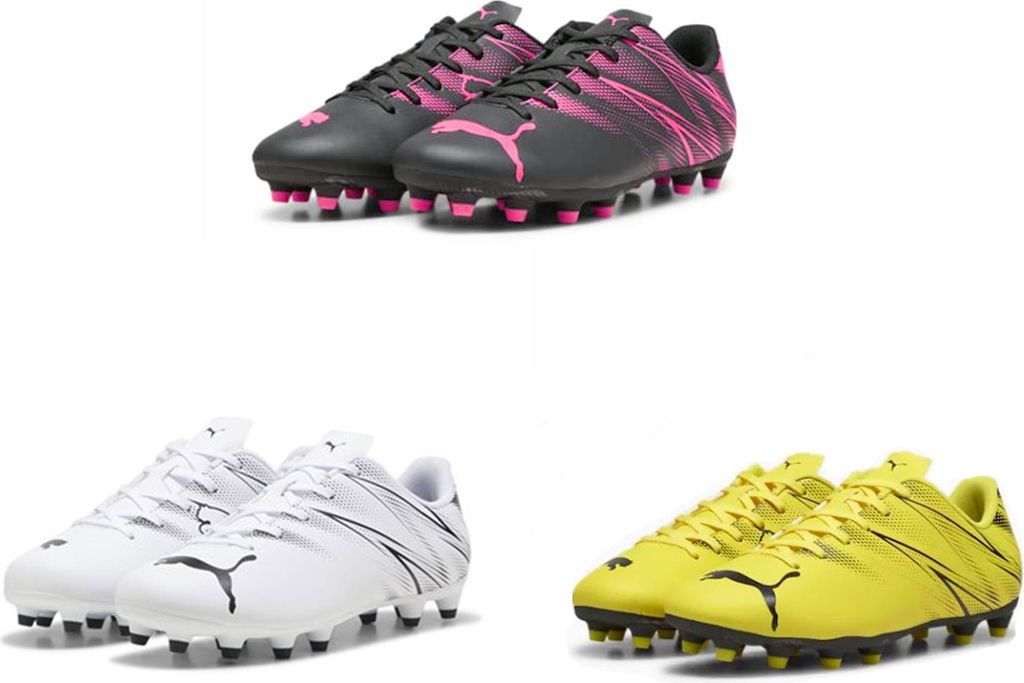 Puma Fußballschuhe Junior Attacanto FG/AG schwarz/silber - fester Halt