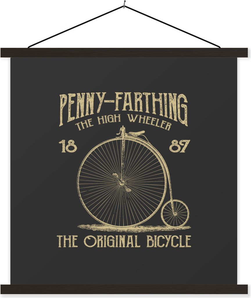 MuchoWow Textilposter Fahrrad - Laufräder - Vintage 40x40 cm mit schwarzem Rahmen - Fotos